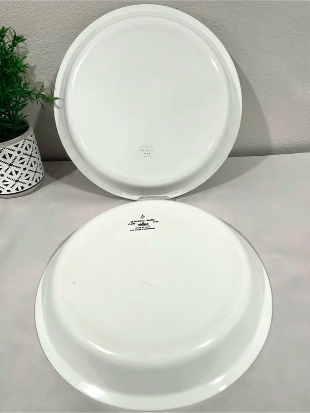 Pair (2) Corningware 9” “Blue Cornflower” Pie Pans Baking Dishes | Vintage | GUC